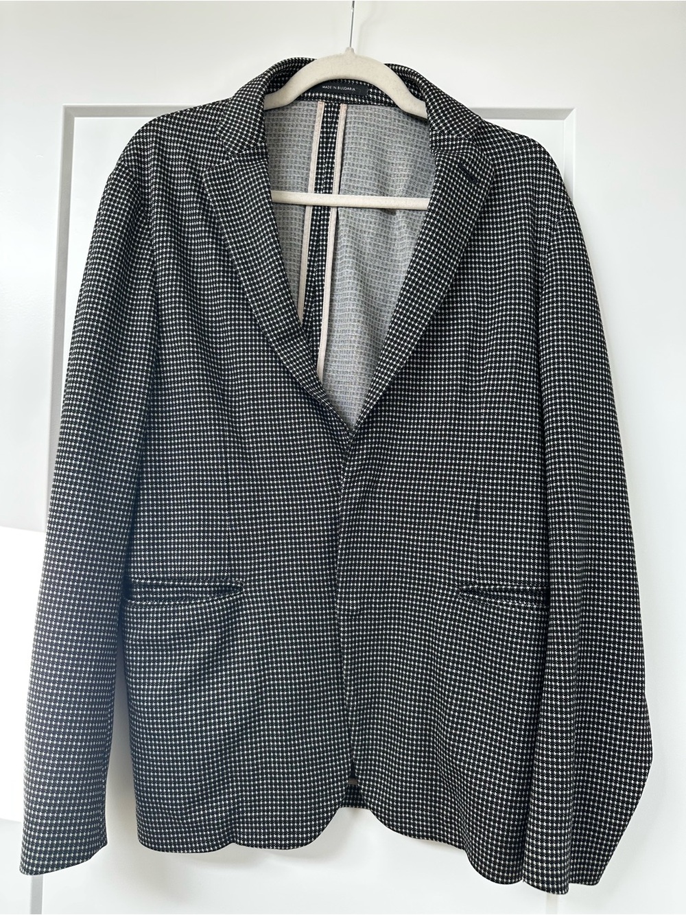 Emporio Armani Black and White Micro-Check Sport Coat